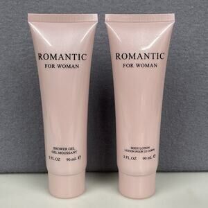 Romantic For Women Shower Gel & Body Lotion 3 Fl. Oz New & Sealed EBC Collection